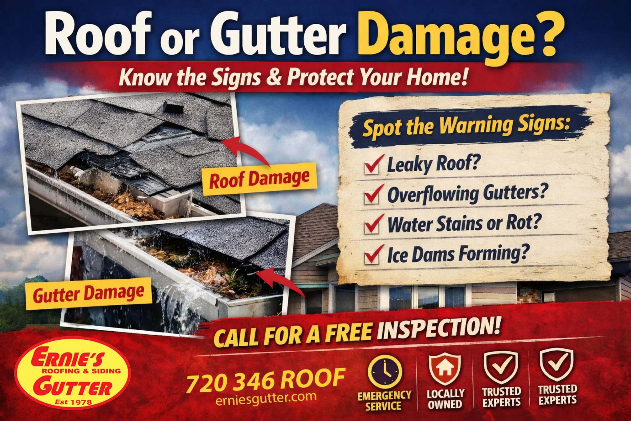 Roof or Gutter Damage