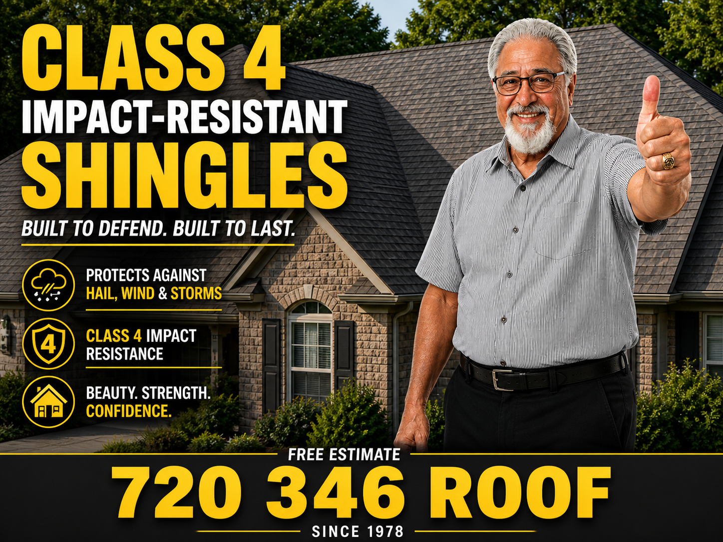 Class 4 shingle installation Denver residential roofing