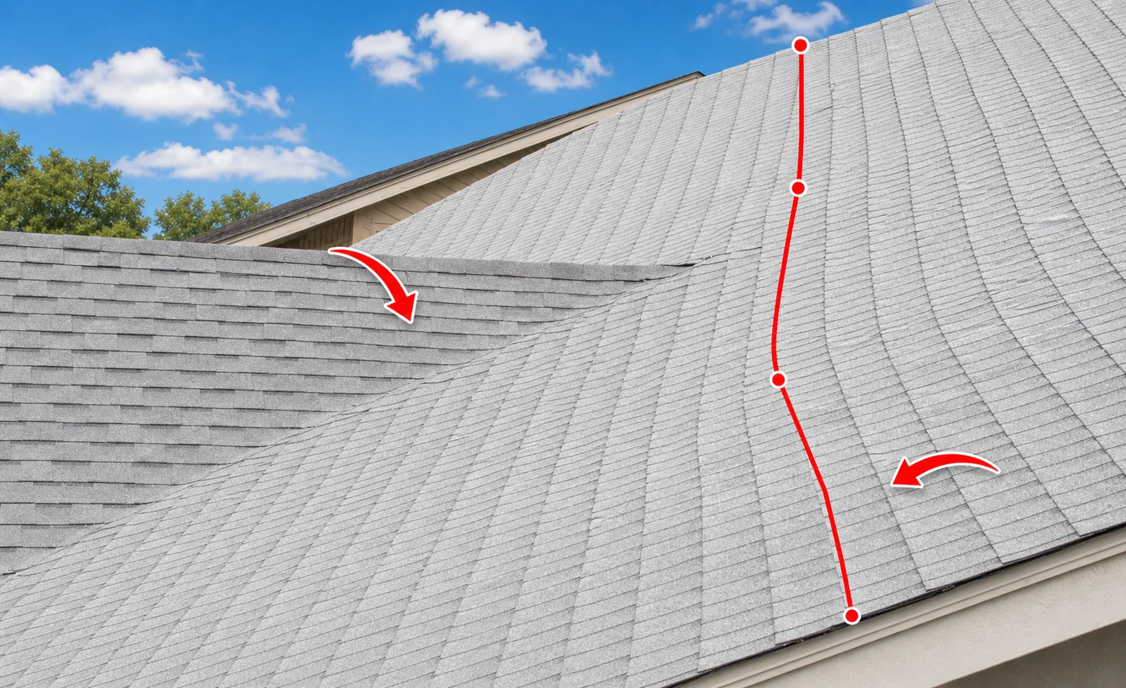 Irregular failing shingles Denver roof warning signs